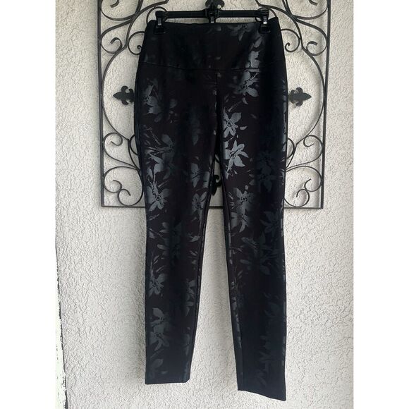 Soft Surroundings Ponte Twilight Floral Leggings - Size XS - Black - Picture 2 of 8
